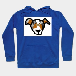 miniature american shepherd blue merle cartoon head Hoodie